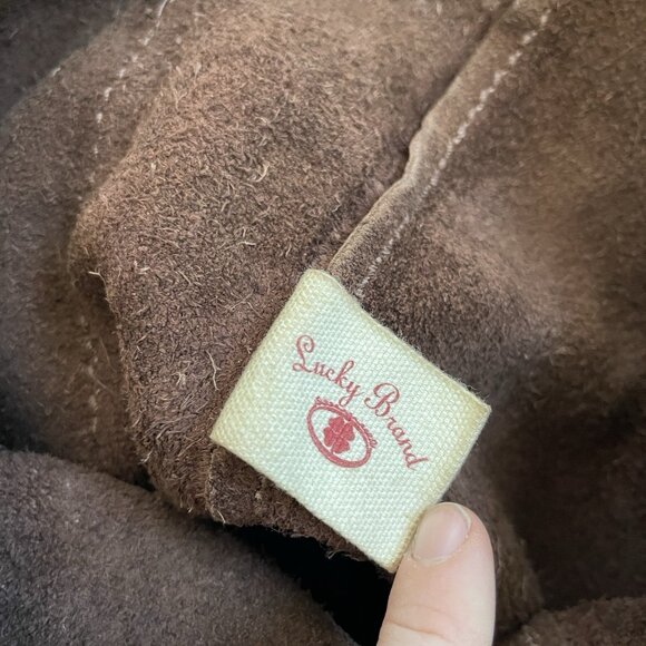 Lucky Brand Leather Distressed Tote Hobo Shoulder Bag Y2K Boho - Picture 7 of 16